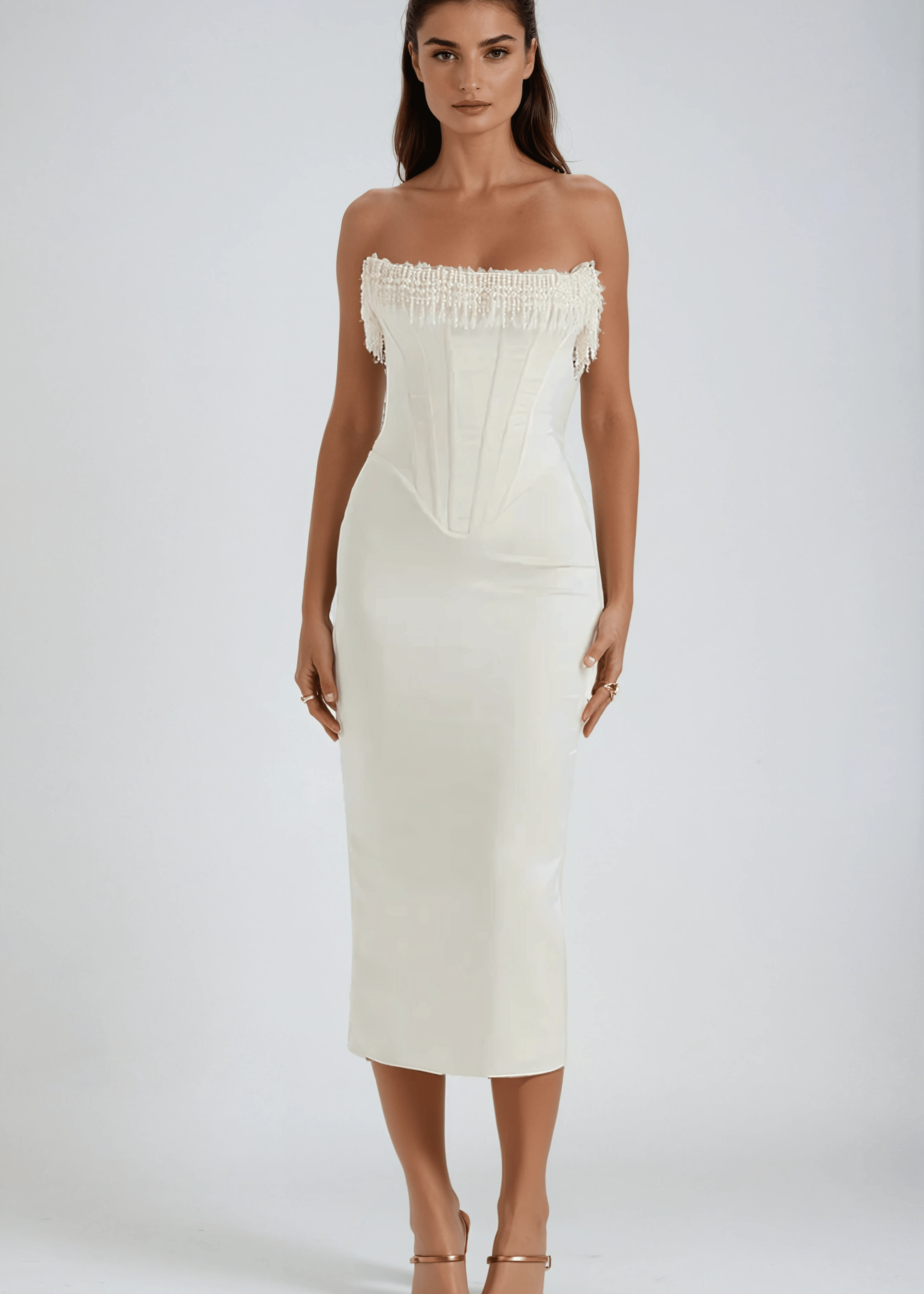Velira Maxi Dress Balta / XS Bella Bešalčio Maxi Suknelė