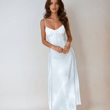 Velira Maxi Dress Be rankovių ir raukšlėta liemenėle maksi suknelė