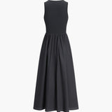 Velira Maxi Dress Be rankovių medvilnės mišinio maksi suknelė