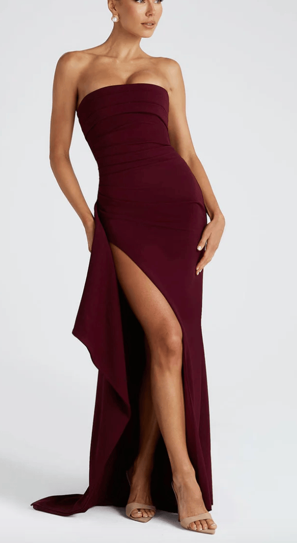 Velira Maxi Dress Be rankovių suknelė su aukšta skeltuku