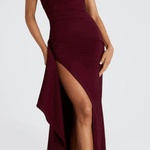 Velira Maxi Dress Be rankovių suknelė su aukšta skeltuku