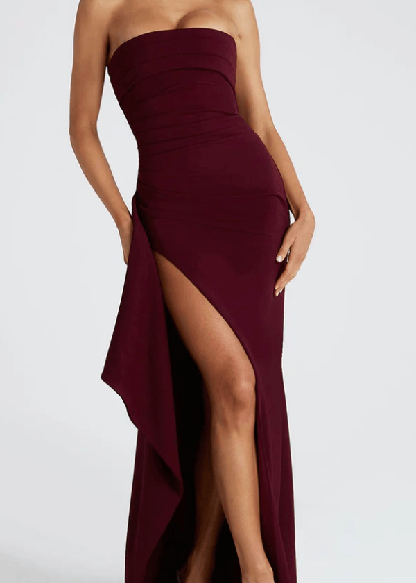 Velira Maxi Dress Be rankovių suknelė su aukšta skeltuku