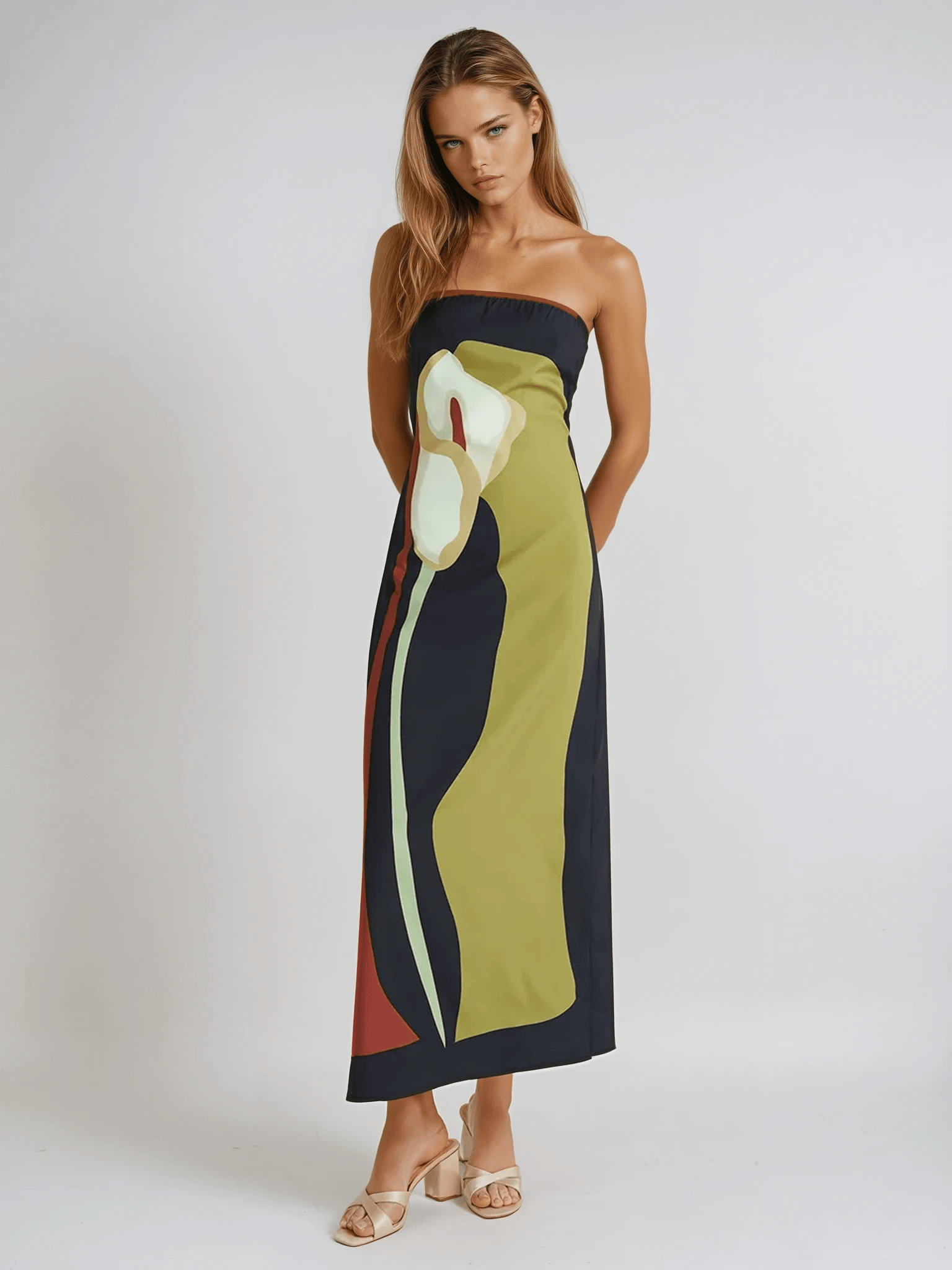 Velira Maxi Dress Calla Be Rankovių Spausdintas Vasaros Šalies Maxi Suknelė