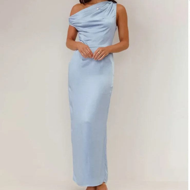 Velira Maxi Dress Coralie Drapuotas Satino Maxi Suknelė