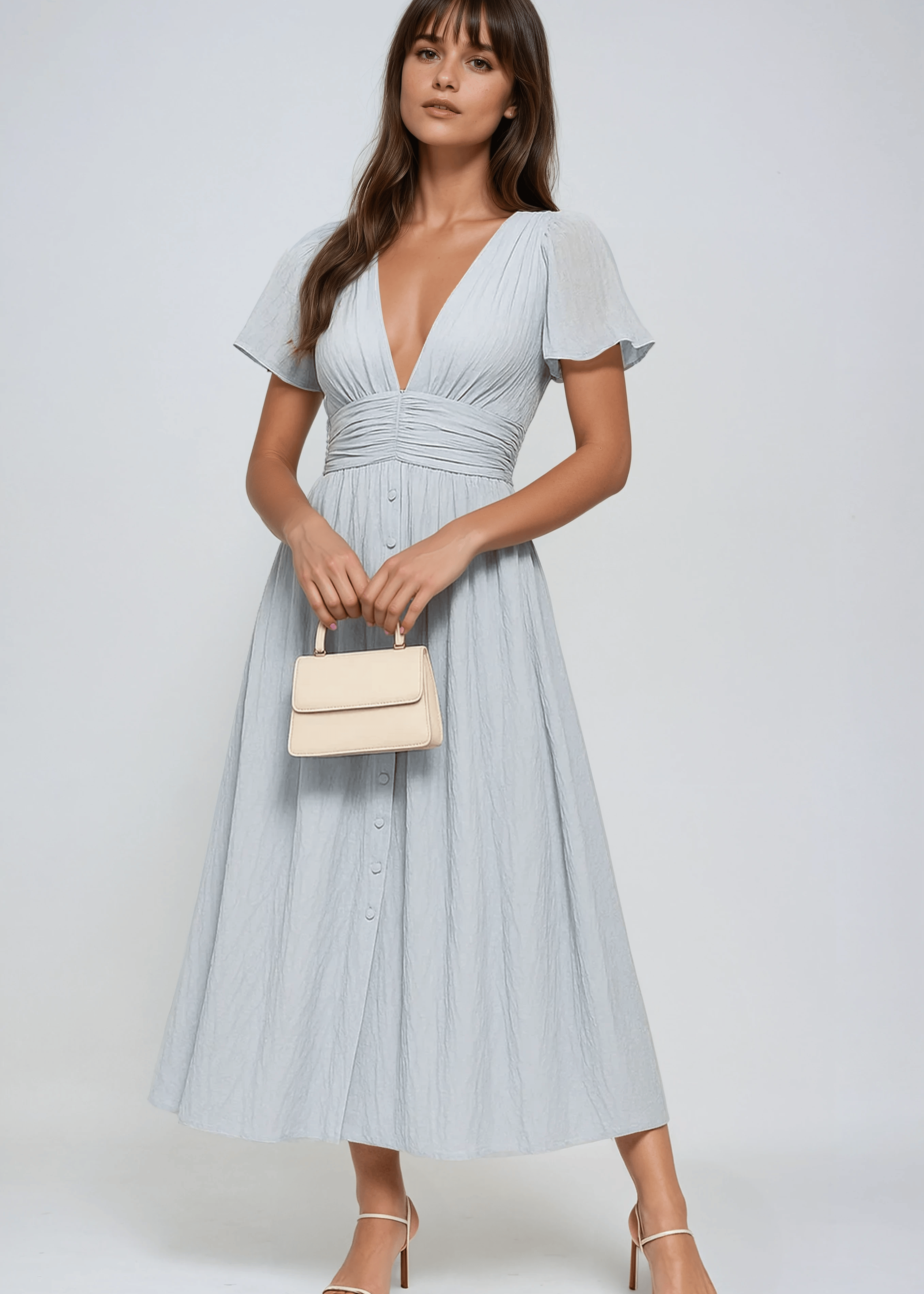 Velira Maxi Dress Dangaus mėlyna / S Boho stiliaus maksi vasaros suknelė