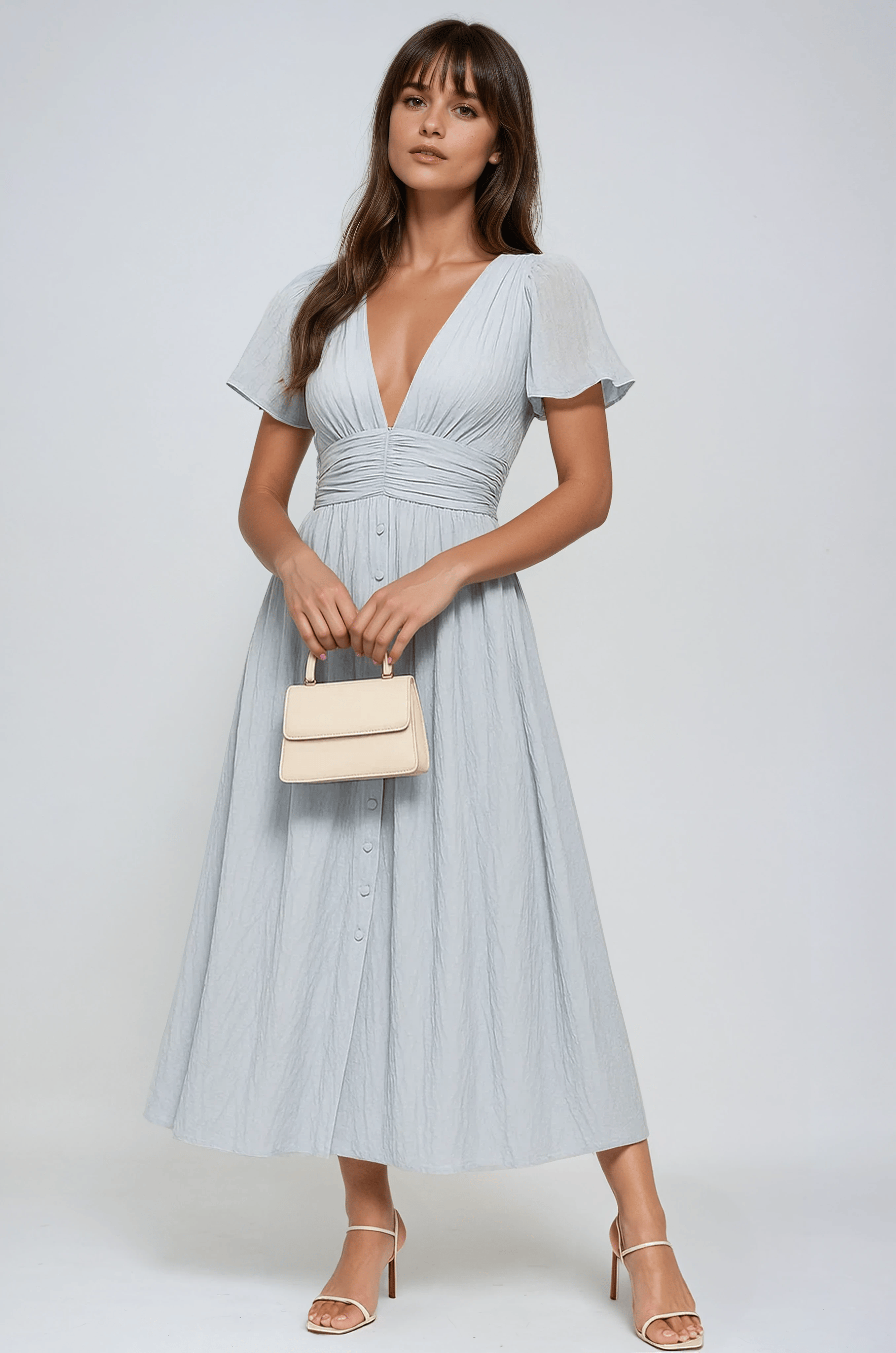 Velira Maxi Dress Dangaus mėlyna / S Boho stiliaus maksi vasaros suknelė