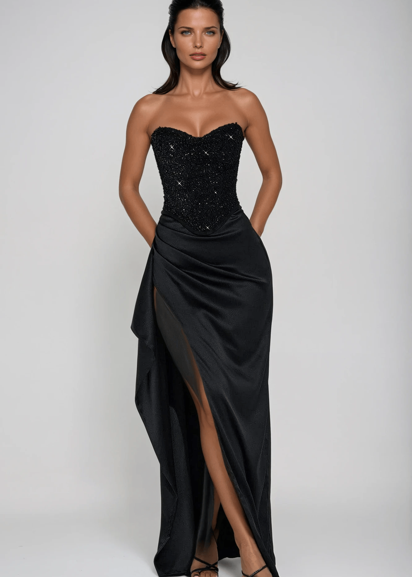 Velira Maxi Dress Emrielle Karoliukų Korsetas Vakarinė Suknelė Maxi