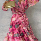 Velira Maxi Dress Gėlių Apvyniojimo Vasaros Vakarinė Maxi Suknelė