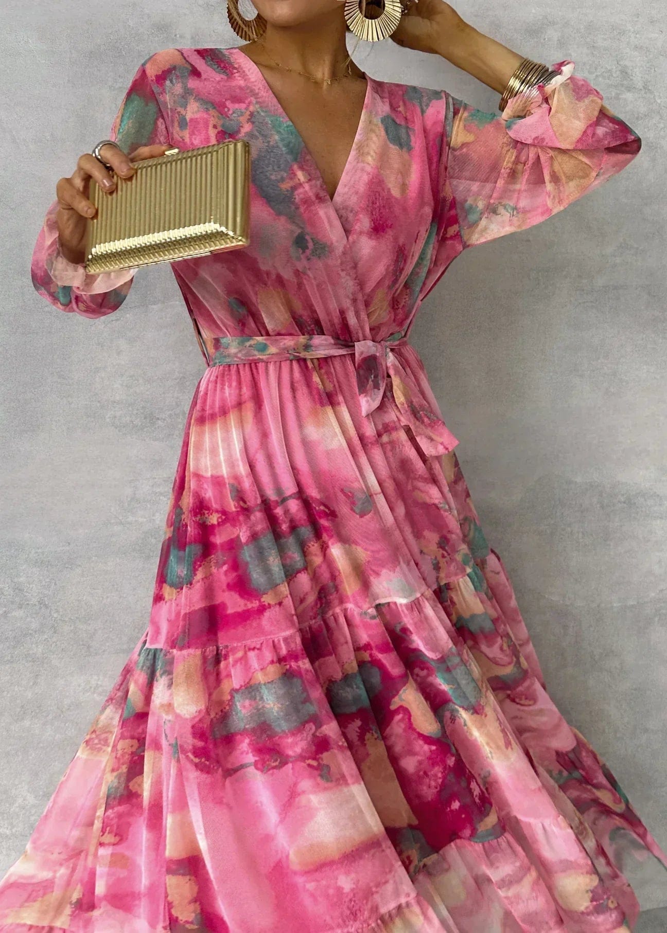 Velira Maxi Dress Gėlių Apvyniojimo Vasaros Vakarinė Maxi Suknelė
