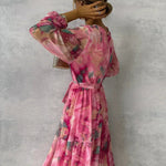 Velira Maxi Dress Gėlių Apvyniojimo Vasaros Vakarinė Maxi Suknelė