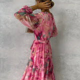 Velira Maxi Dress Gėlių Apvyniojimo Vasaros Vakarinė Maxi Suknelė