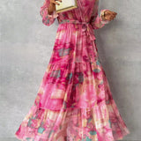 Velira Maxi Dress Gėlių Apvyniojimo Vasaros Vakarinė Maxi Suknelė