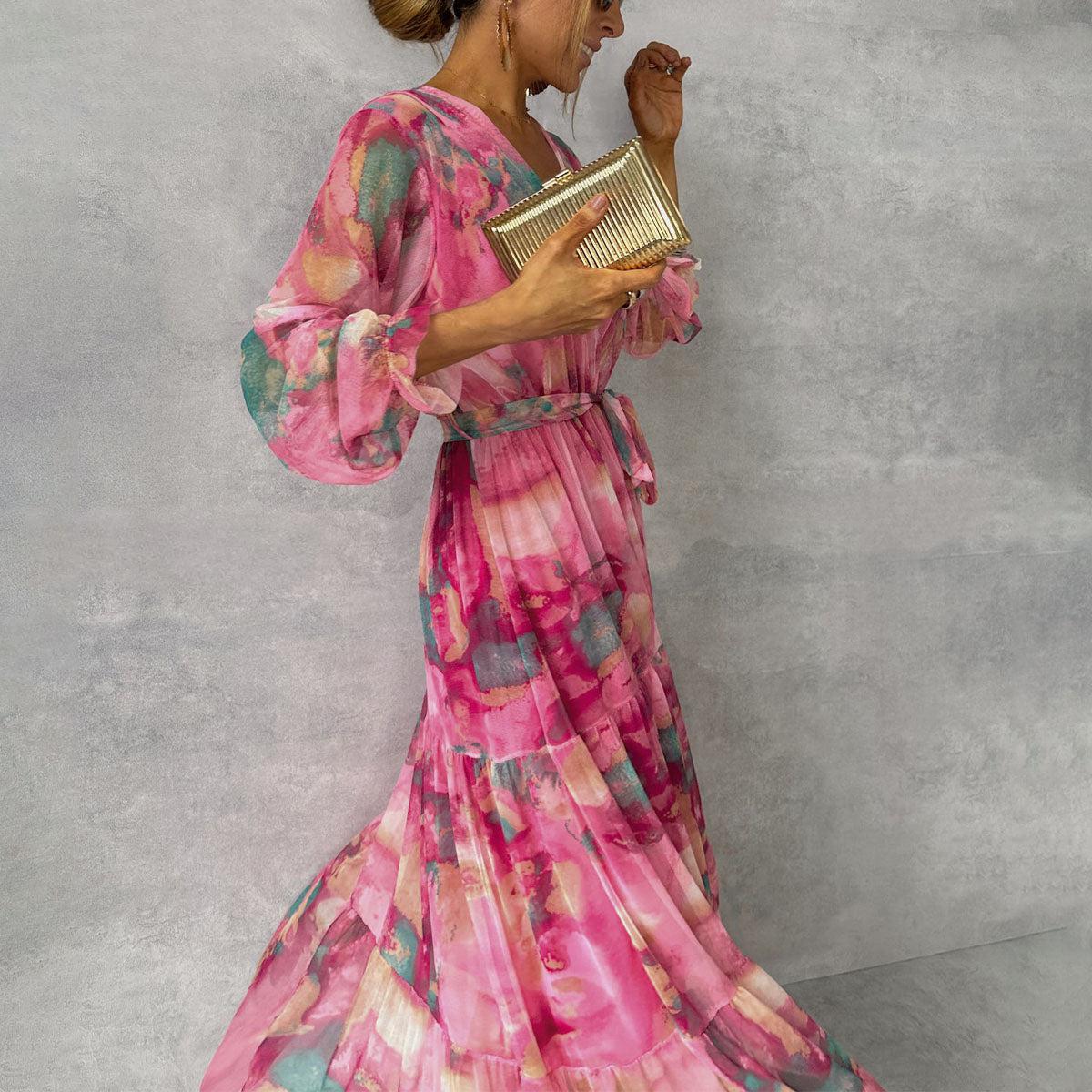 Velira Maxi Dress Gėlių Apvyniojimo Vasaros Vakarinė Maxi Suknelė