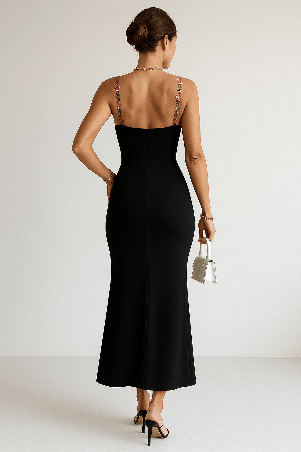 Velira Maxi Dress Gėlių Siuvinėta Vasaros Nakties Maxi Suknelė