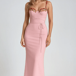 Velira Maxi Dress Gėlių Siuvinėta Vasaros Nakties Maxi Suknelė