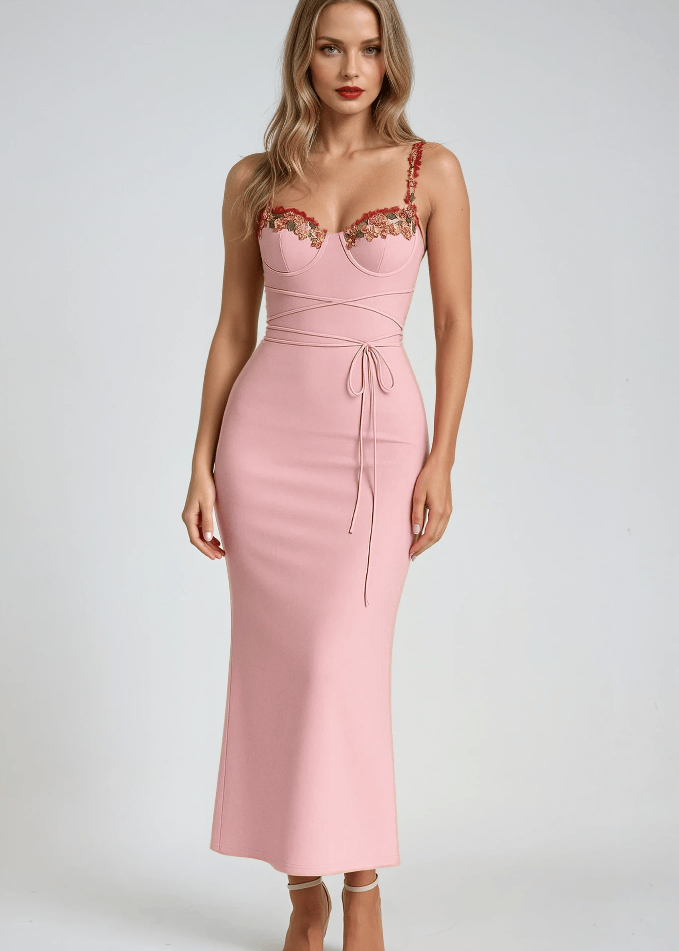 Velira Maxi Dress Gėlių Siuvinėta Vasaros Nakties Maxi Suknelė