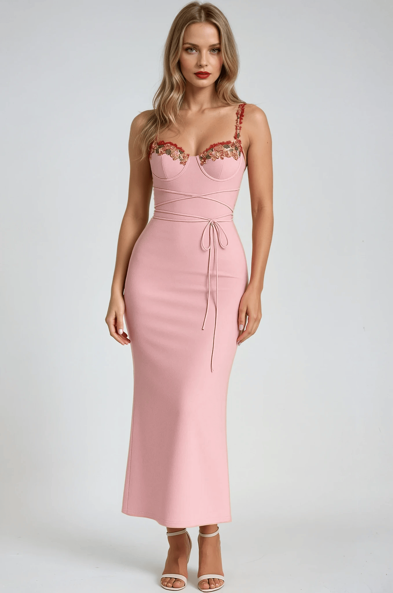 Velira Maxi Dress Gėlių Siuvinėta Vasaros Nakties Maxi Suknelė
