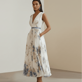Velira Maxi Dress Gėlių suknelė mėlyna ir balta