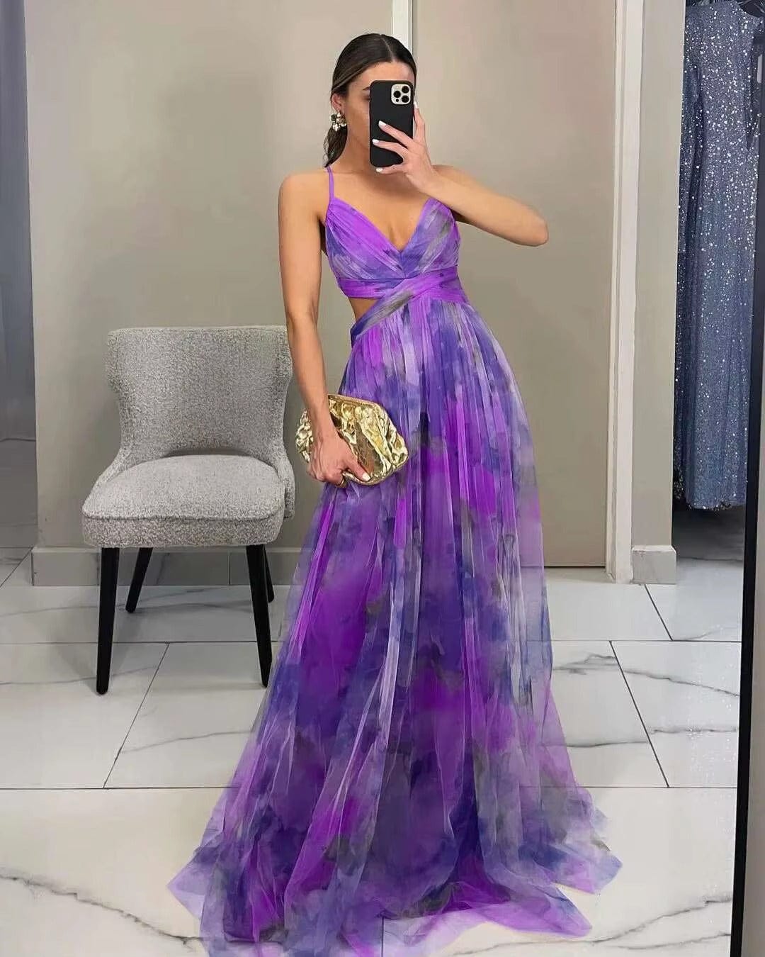 Velira Maxi Dress Gėlių vakarinė maksi suknelė
