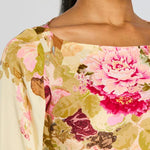 Velira Maxi Dress Gėlių varpo rankovėmis vakarinė suknelė