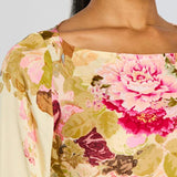 Velira Maxi Dress Gėlių varpo rankovėmis vakarinė suknelė