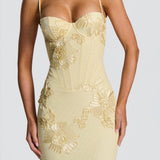 Velira Maxi Dress Gėlių žakardo korseto maksi suknelė