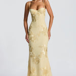Velira Maxi Dress Gėlių žakardo korseto maksi suknelė