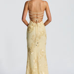 Velira Maxi Dress Gėlių žakardo korseto maksi suknelė