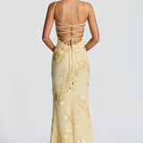 Velira Maxi Dress Gėlių žakardo korseto maksi suknelė