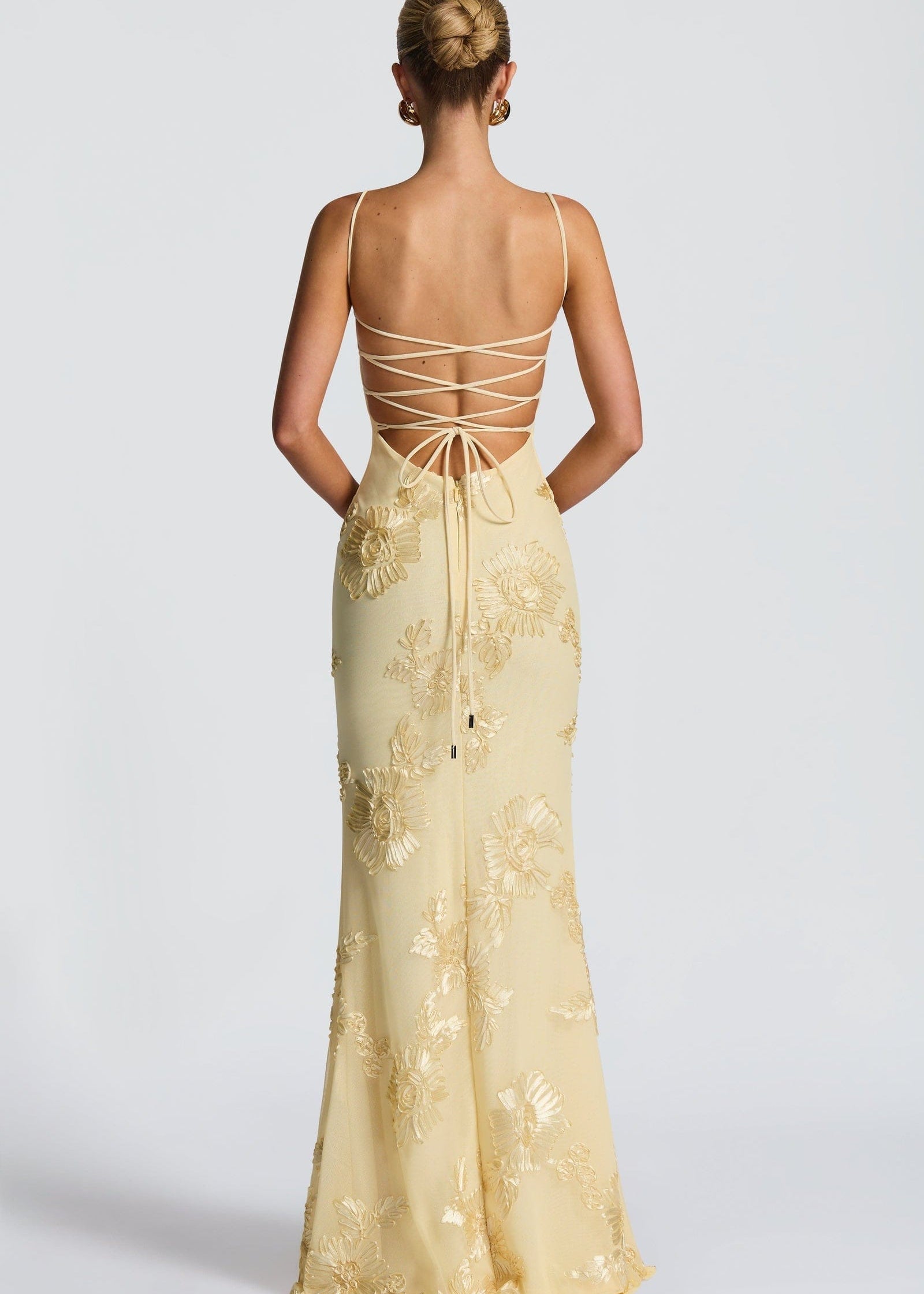 Velira Maxi Dress Gėlių žakardo korseto maksi suknelė