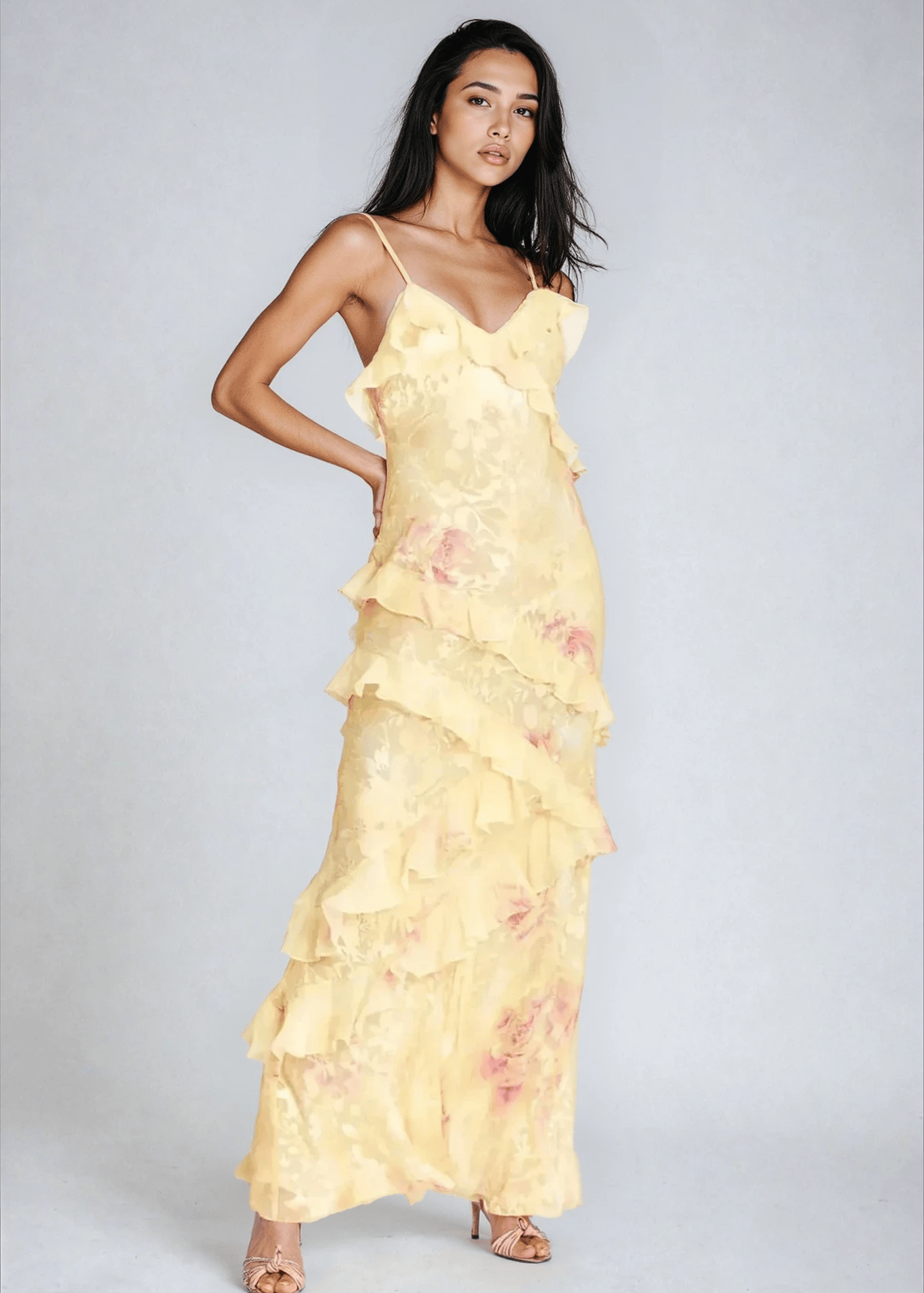 Velira Maxi Dress Geltona / S Oro drabužių vasaros maksi suknelė