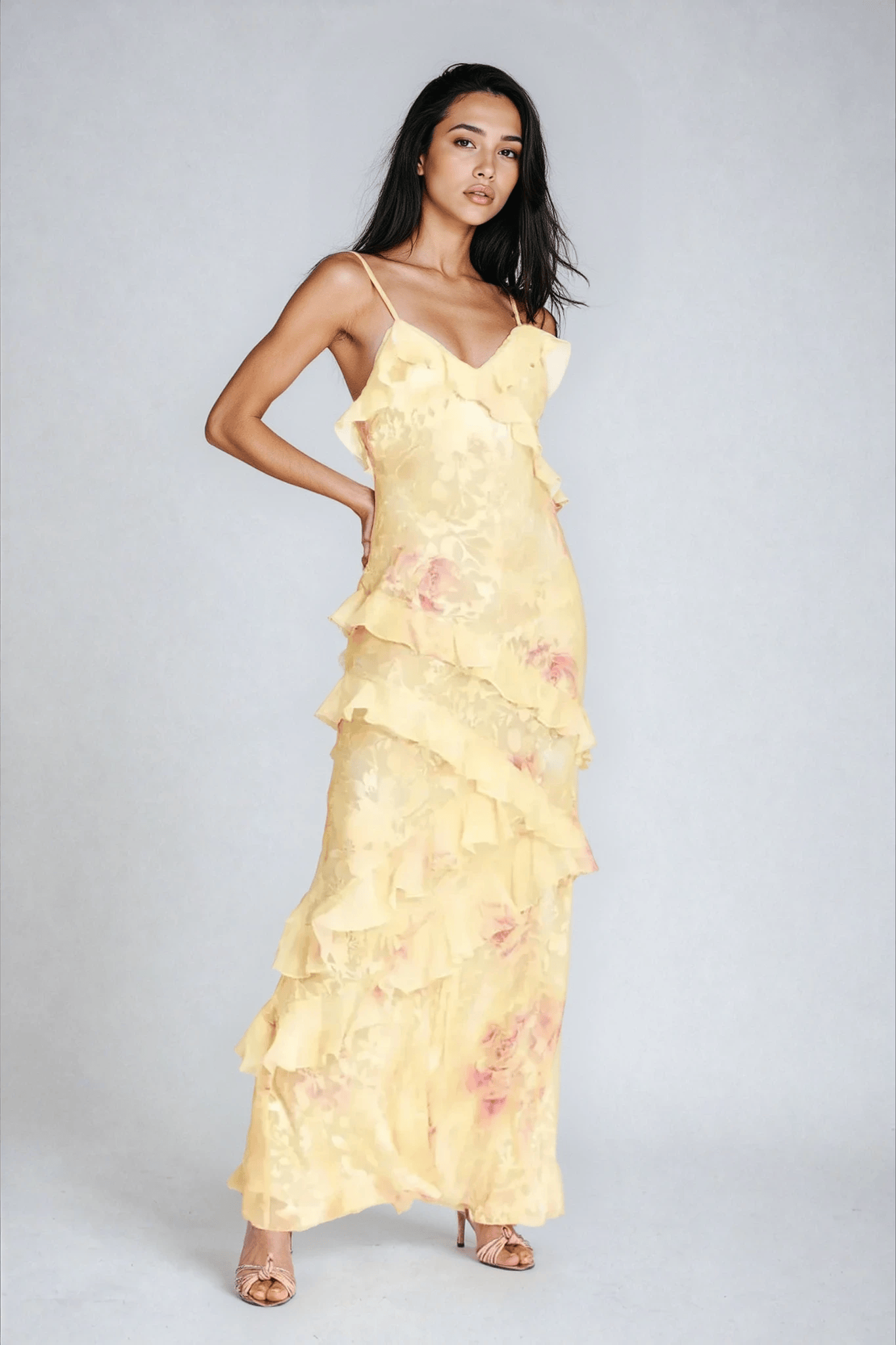 Velira Maxi Dress Geltona / S Oro drabužių vasaros maksi suknelė