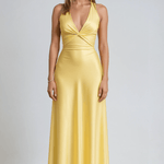 Velira Maxi Dress Geltona / S Satinė Halter Maxi Suknelė