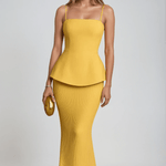 Velira Maxi Dress Geltona / XS Geltona Be Rankovių Vakarinė Maxi Suknelė