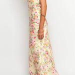 Velira Maxi Dress Geltonas Vasaros Žydėjimo Maxi Suknelė