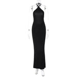 Velira Maxi Dress Halterio kaklo atvira nugarinė suknelė maksi