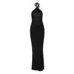 Velira Maxi Dress Halterio kaklo atvira nugarinė suknelė maksi