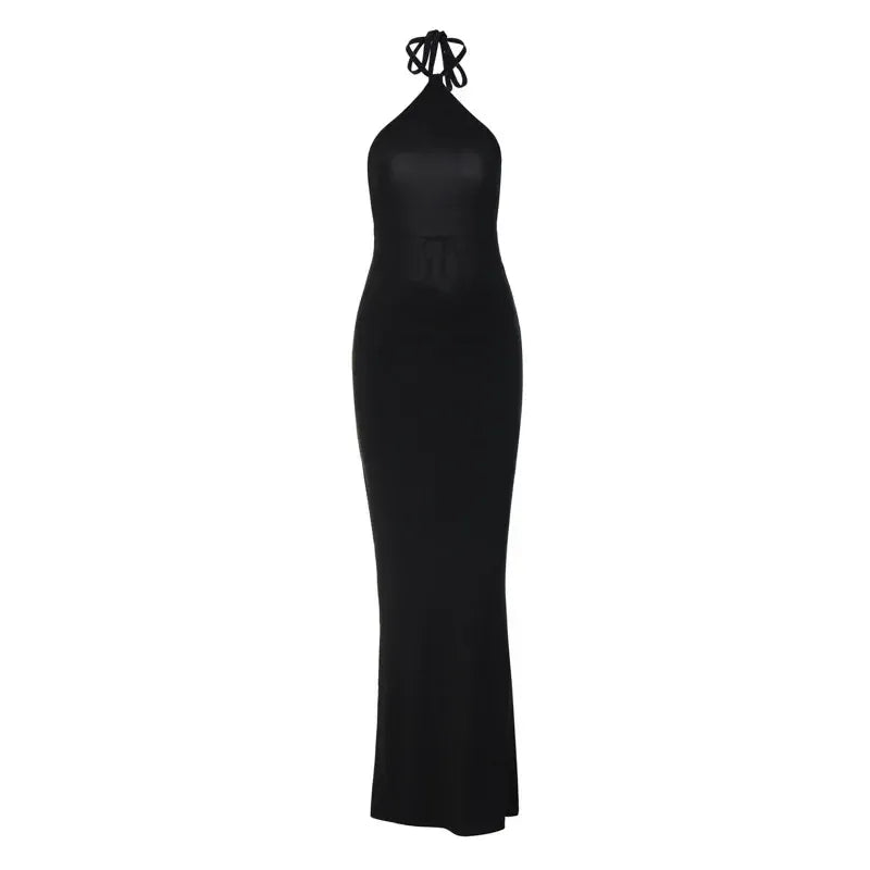 Velira Maxi Dress Halterio kaklo atvira nugarinė suknelė maksi