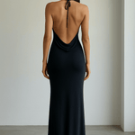Velira Maxi Dress Halterio kaklo atvira nugarinė suknelė maksi
