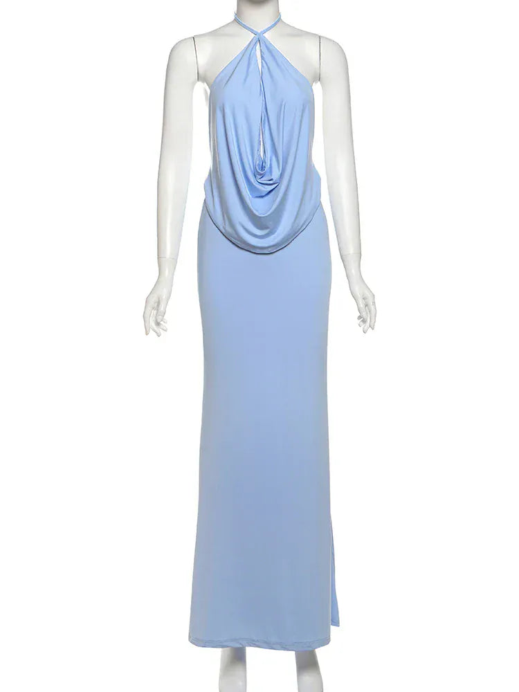 Velira Maxi Dress Halterio Kaklo Maxi Suknelė