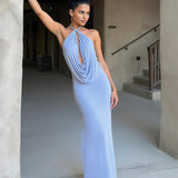 Velira Maxi Dress Halterio Kaklo Maxi Suknelė