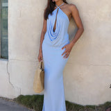 Velira Maxi Dress Halterio Kaklo Maxi Suknelė