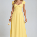 Velira Maxi Dress Imperijos Geltona Maxi Suknelė