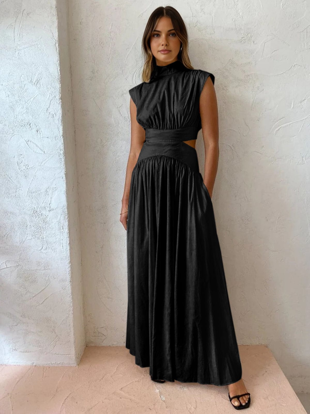 Velira Maxi Dress Juoda / S Be rankovių maksi suknelė