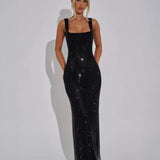 Velira Maxi Dress Juoda / S Celeste Vakarinė Suknelė