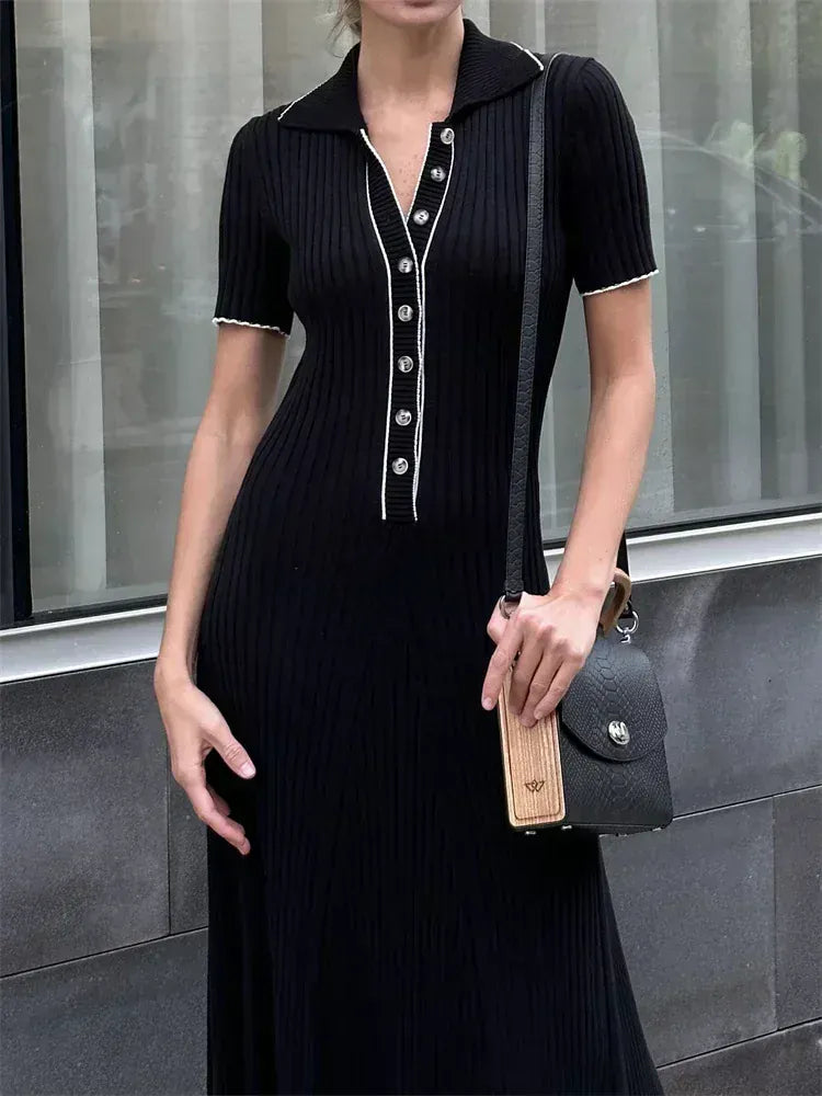 Velira Maxi Dress Juoda / S Diana Tricot Vasaros Megzta Suknelė