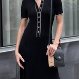 Velira Maxi Dress Juoda / S Diana Tricot Vasaros Megzta Suknelė