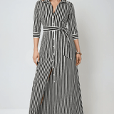 Velira Maxi Dress Juoda / S Kasdienė bliuska darbinei maksi suknelė