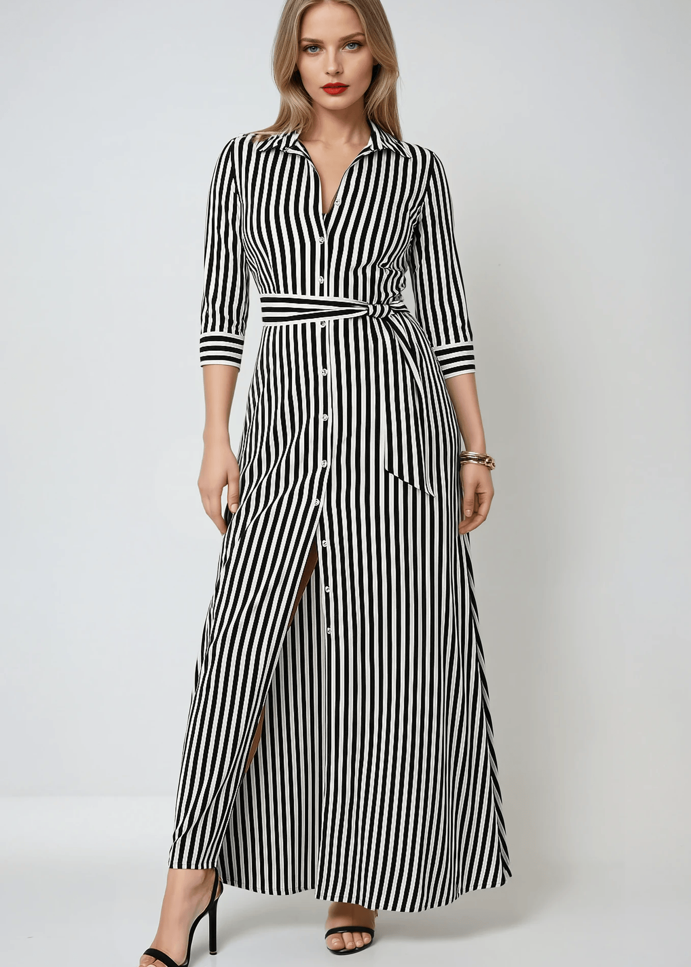 Velira Maxi Dress Juoda / S Kasdienė bliuska darbinei maksi suknelė