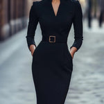 Velira Maxi Dress Juoda / S Rudens Elegancijos Midi Suknelė